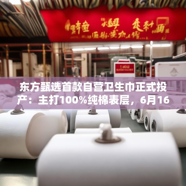 东方甄选首款自营卫生巾正式投产：主打100%纯棉表层，6月16日开售