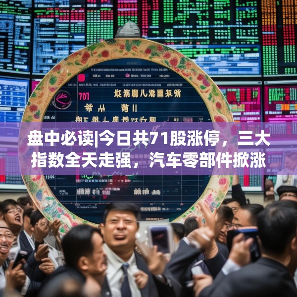 盘中必读|今日共71股涨停，三大指数全天走强，汽车零部件掀涨停潮