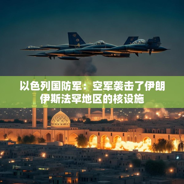 以色列国防军：空军袭击了伊朗伊斯法罕地区的核设施