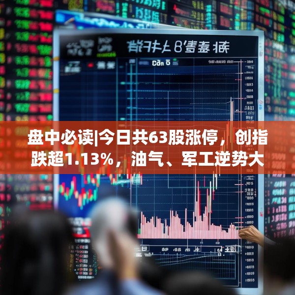 盘中必读|今日共63股涨停，创指跌超1.13%，油气、军工逆势大涨