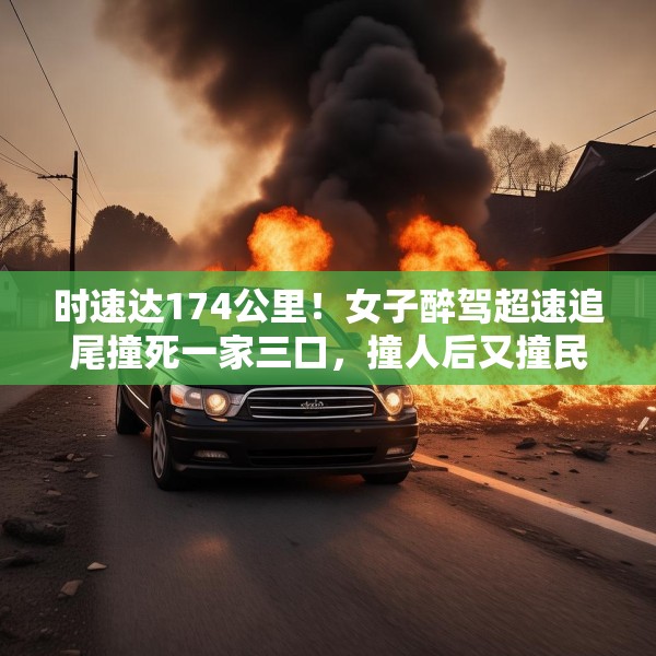 时速达174公里！女子醉驾超速追尾撞死一家三口，撞人后又撞民房